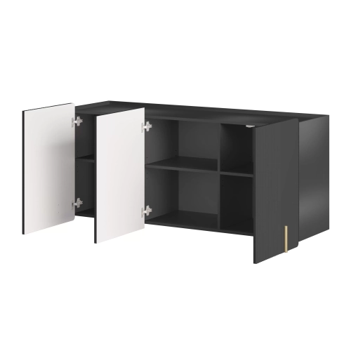 Komoda Malmi 150 cm wisząca - czarny mat / złoty